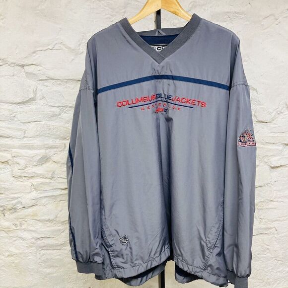 CCM Columbus Blue Jackets Center Ice Authentic Pullover Jacket Gray Size 2XL - Picture 1 of 8